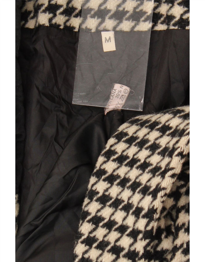 Giacca blazer oversize da donna VINTAGE UK 14 pied de poule nero medio