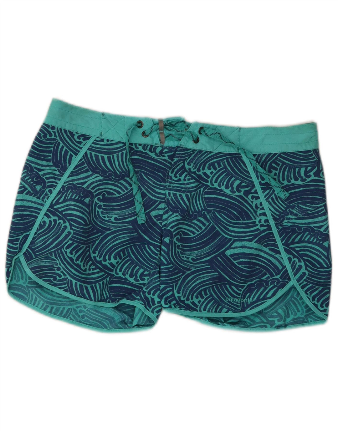 Pantaloncini da bagno Patagonia da donna con motivo astratto US 6 nylon blu medio