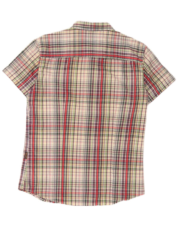 Camicia a maniche corte slim fit da uomo Wrangler XL in cotone a quadri multicolore