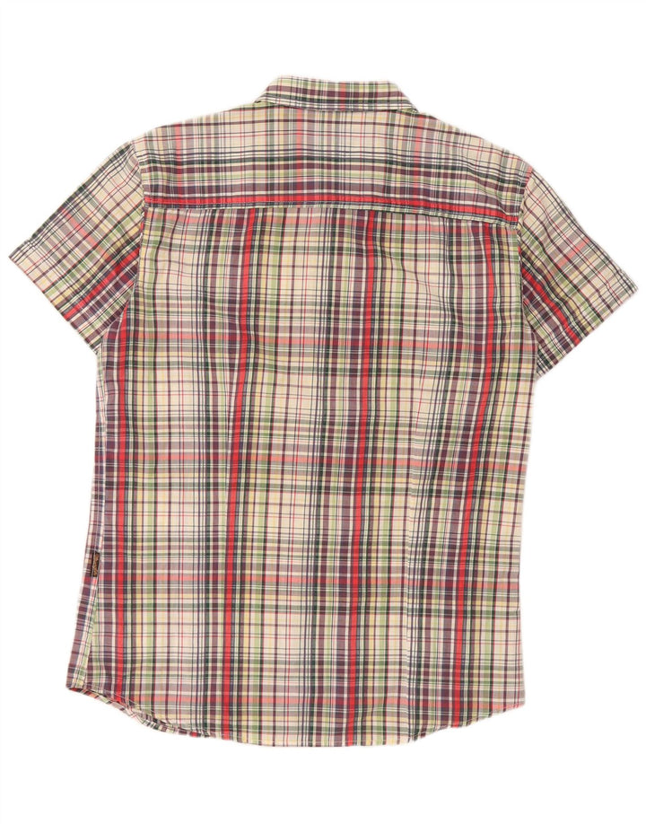 Camicia a maniche corte slim fit da uomo Wrangler XL in cotone a quadri multicolore