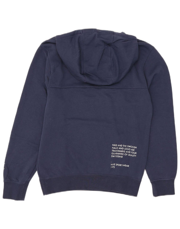 Felpa con cappuccio grafica Nike Swoosh da uomo XS in cotone blu navy