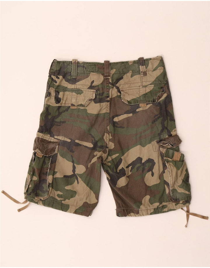 Pantaloncini cargo da uomo Jack & Jones medi W32 in cotone mimetico kaki