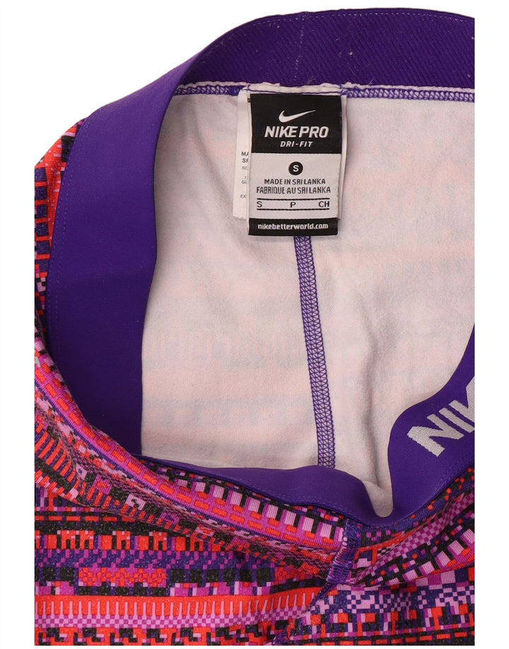 Leggings grafici NIKE da donna Dri Fit UK 8 piccoli geometrici multicolori