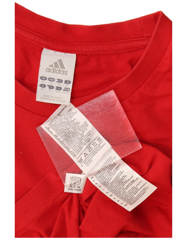 T-shirt grafica da uomo ADIDAS Top XL in cotone rosso