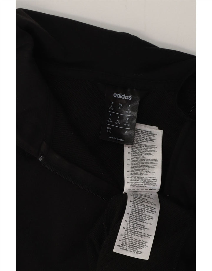 Felpa con cappuccio e zip da donna ADIDAS UK 20/22 XL Cotone nero