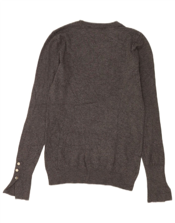 Maglione maglione girocollo da donna Zara UK 8 piccolo in viscosa grigia