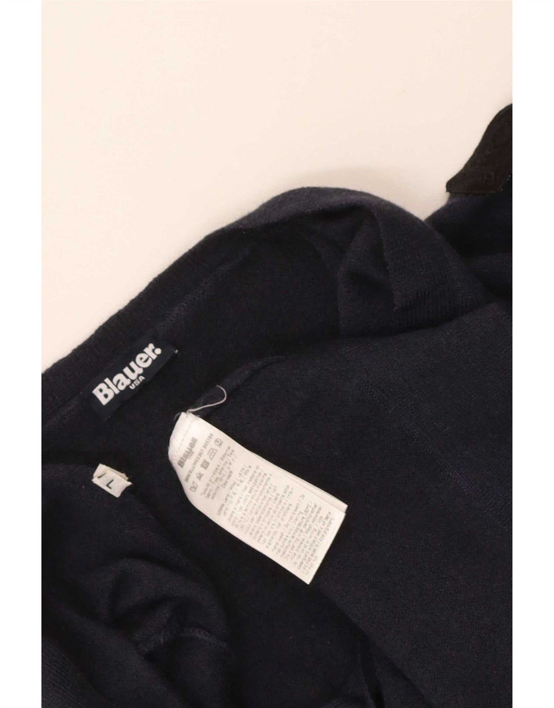 Maglione cardigan da donna Blauer UK 14 grande lana blu navy
