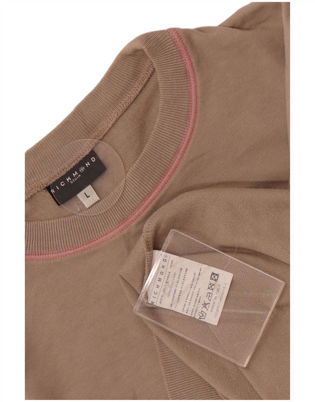 Felpa grafica da uomo Richmond Maglione grande in cotone marrone