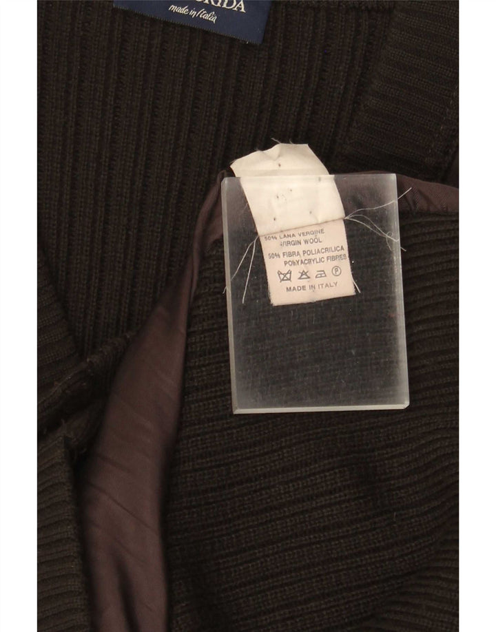 MALAGRIDA Maglione cardigan da uomo Marrone medio Poliacrilico