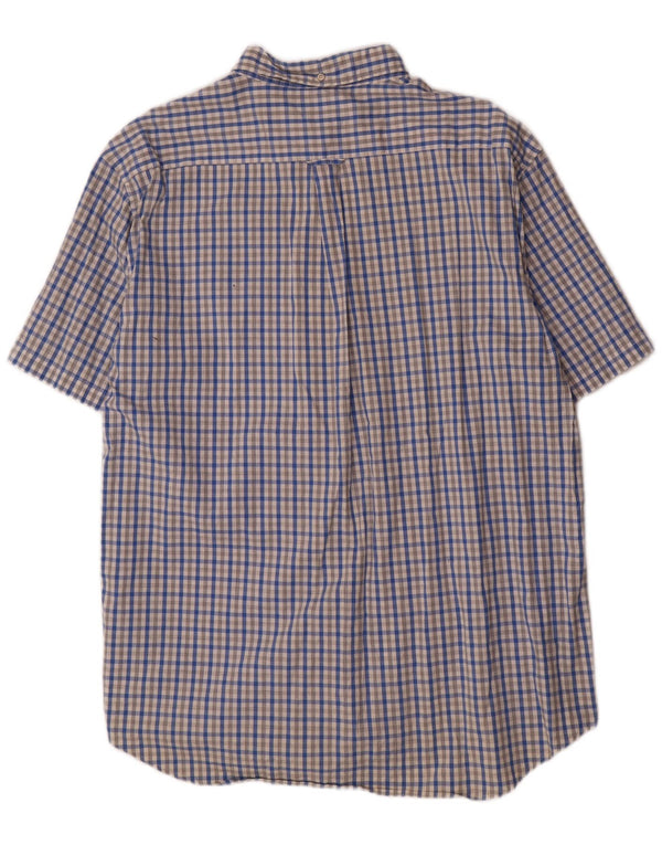 Gant Camicia da uomo a maniche corte vestibilità regolare taglia 47/48 19 3XL blu a quadretti