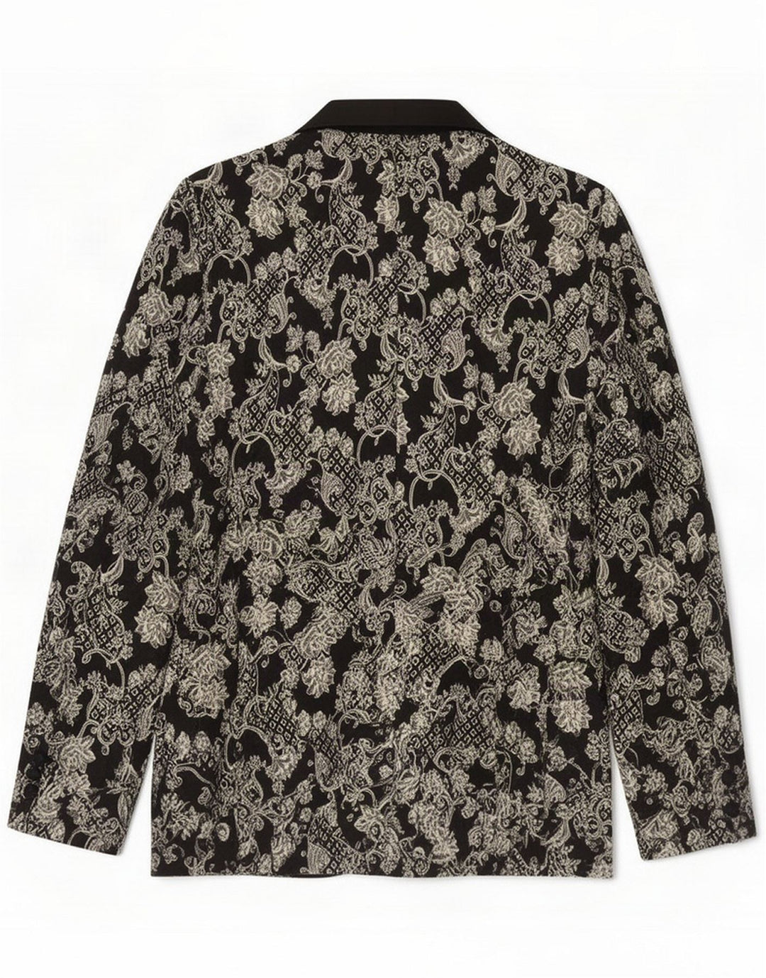 Giacca blazer vintage da uomo a 1 bottone UK 36 Small Black Paisley