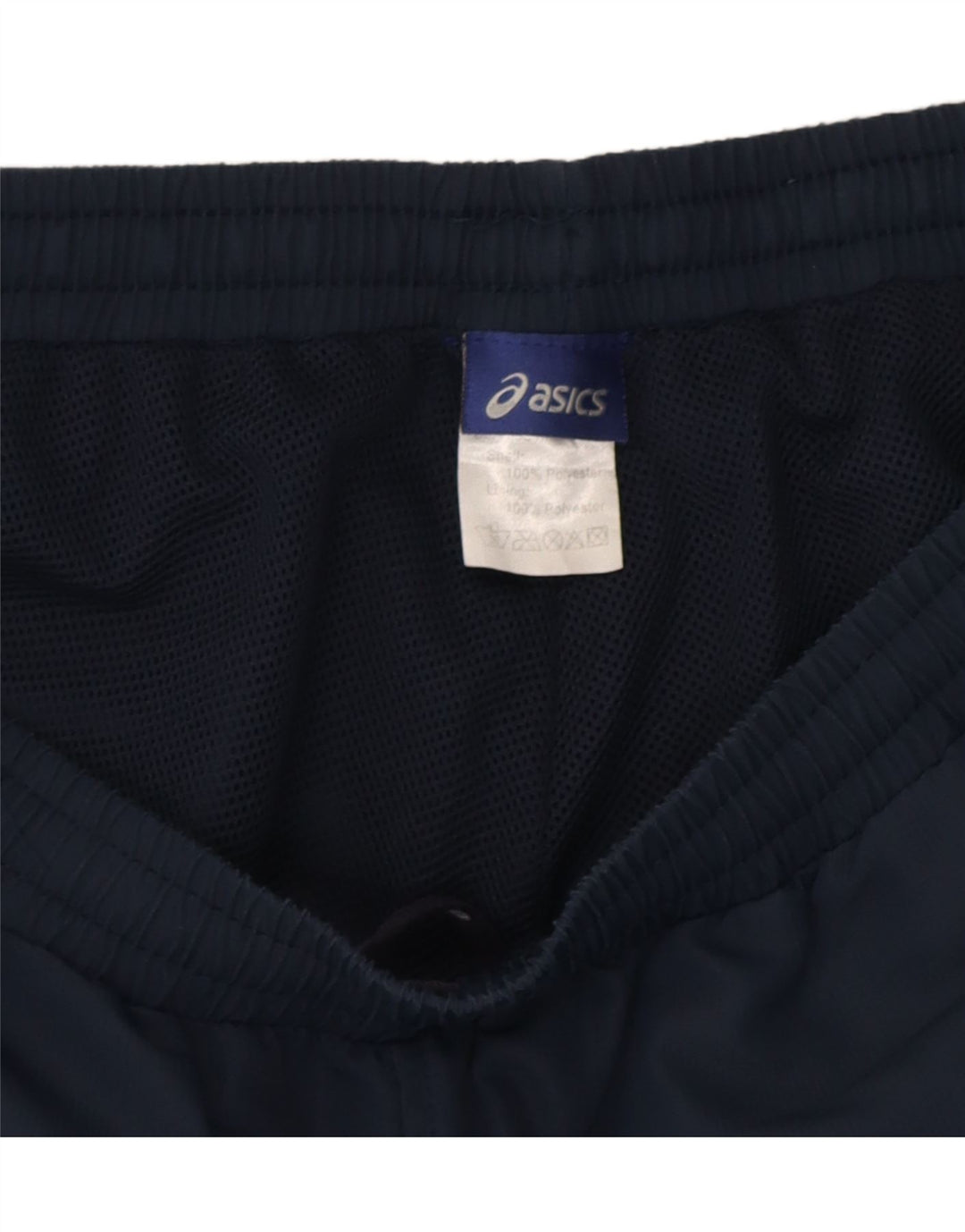 Pantaloni da tuta da uomo Asics grandi in poliestere color block blu navy