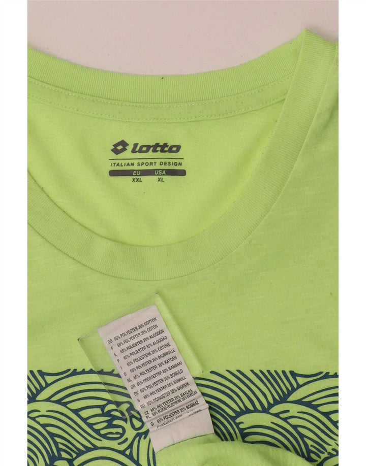 T-shirt grafica da uomo Lotto Top XL verde poliestere