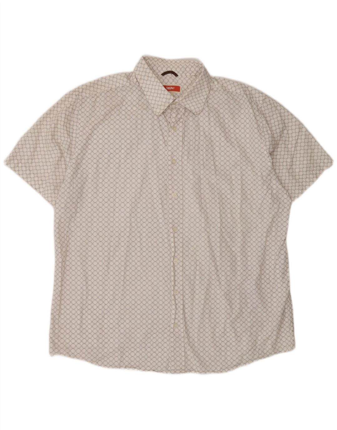 Camicia a maniche corte da uomo Mossimo XL in cotone geometrico bianco