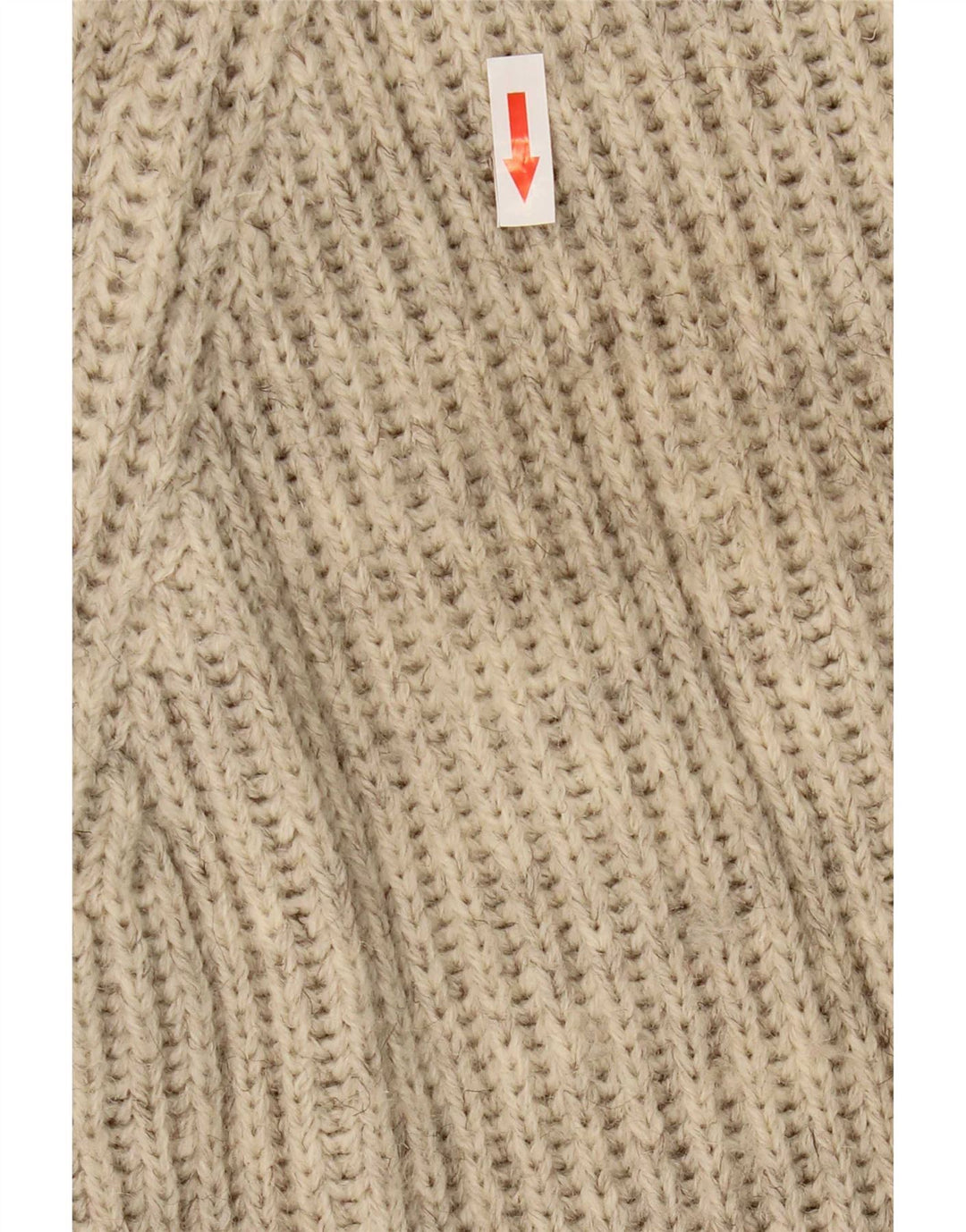 Maglione vintage da uomo con collo alto e lana color block beige grande