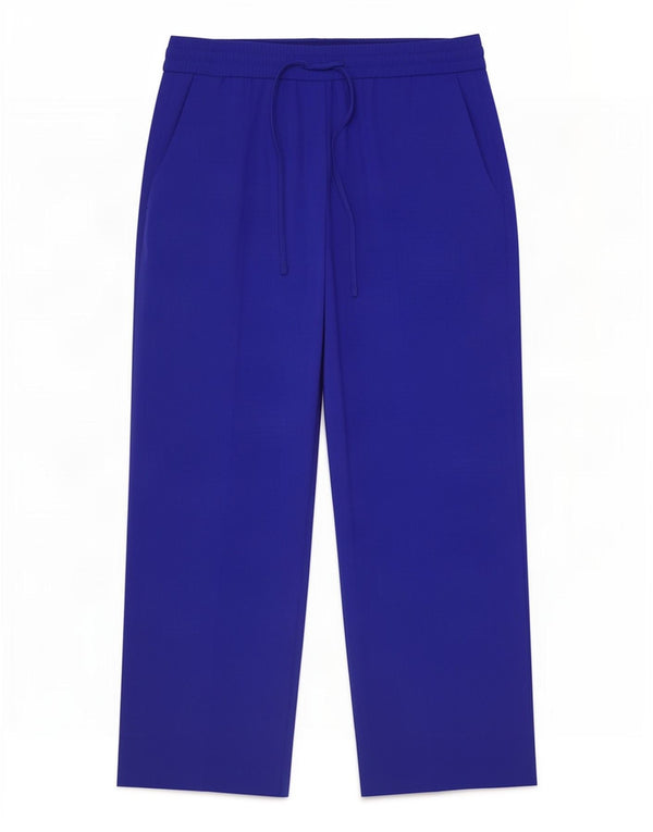 Pantaloni casual a gamba larga da donna Marks & Spencer UK 12 medi W30 L29 blu