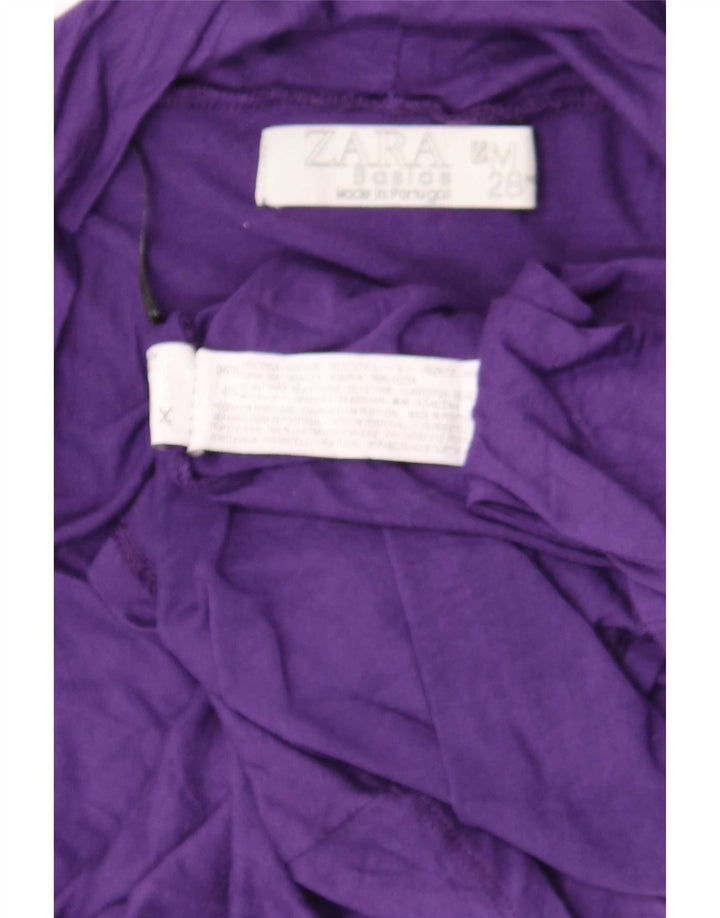 Top Zara da donna manica 3/4 UK 12 viscosa viola medio