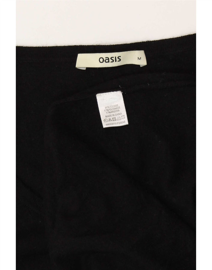 Abito a trapezio a maniche lunghe da donna Oasis UK 12 Viscosa nera media