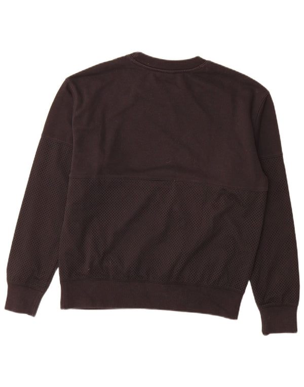 Felpa con grafica da donna Champion, maglione UK 16, grande cotone nero