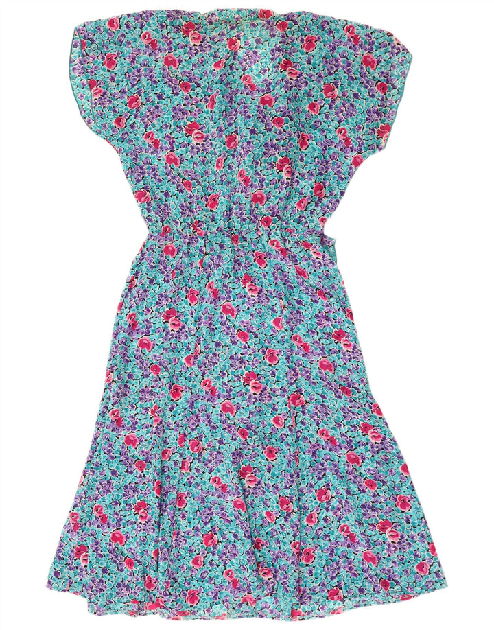 WALLIS Abito da donna a trapezio con cravatta sul davanti UK 10 Piccolo floreale blu
