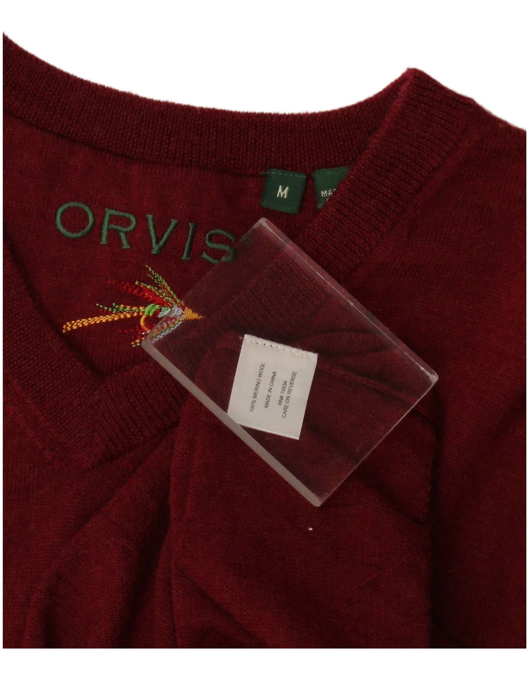 Canotta da uomo Orvis Canotta media bordeaux in lana merino