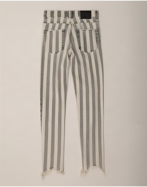 Jeans skinny effetto consumato Zara Trafaluc da donna EU 34 2XS W24 L27 a righe grigie