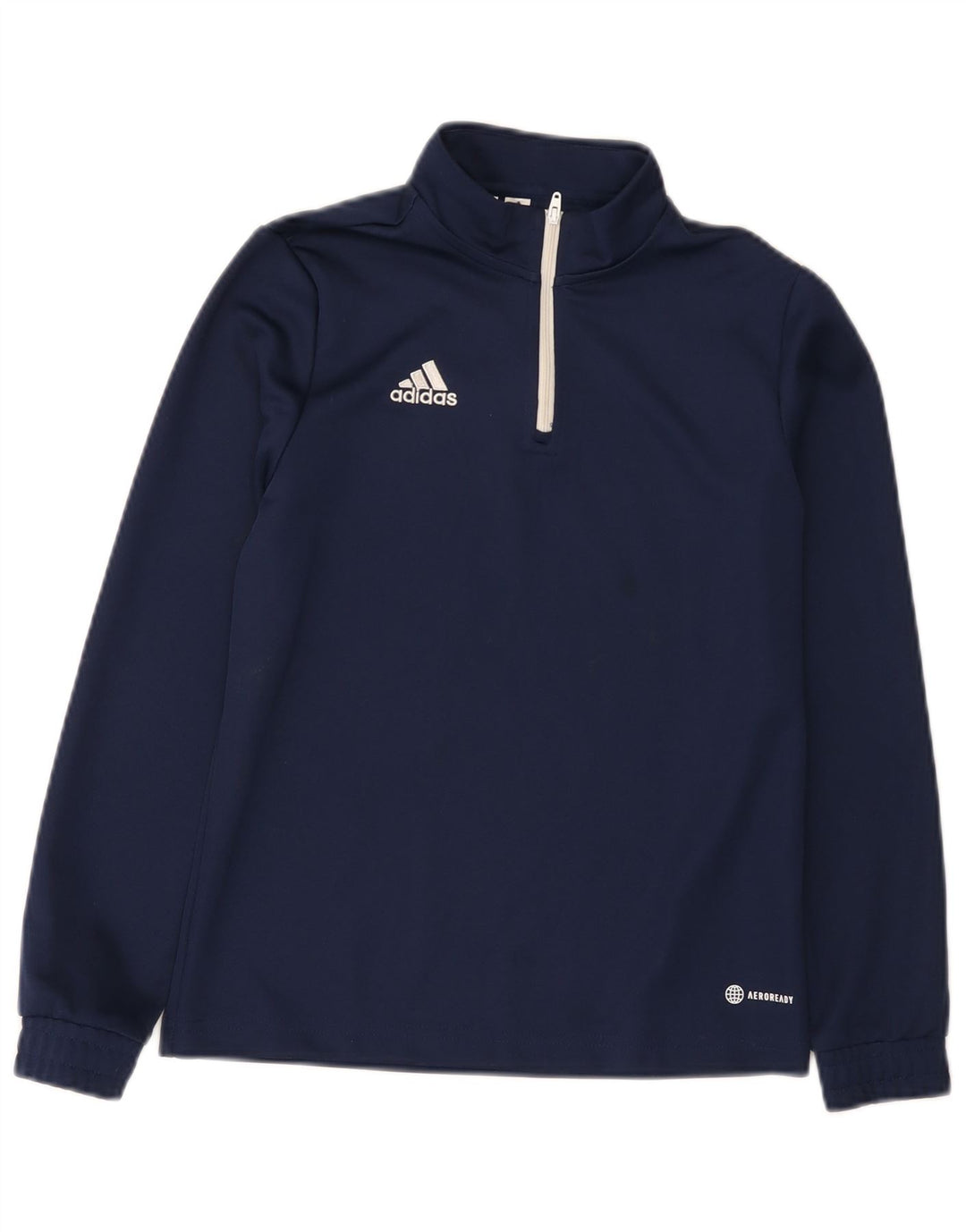 Top della tuta da ginnastica Adidas Aeroready Zip Neck Pullover da bambino 11-12 anni Blu navy