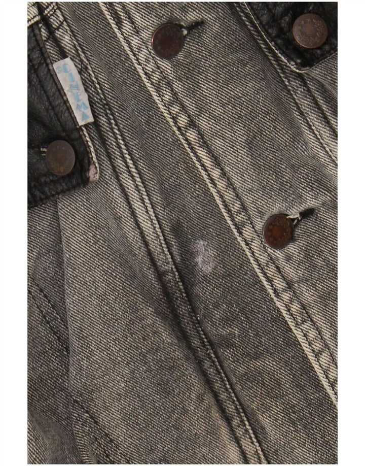 Giacca di jeans vintage da uomo UK 40 grande grigia