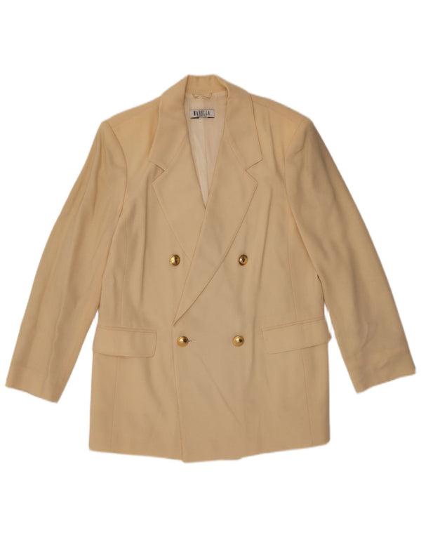 MARELLA Giacca blazer doppiopetto da donna UK 16 grande lana gialla