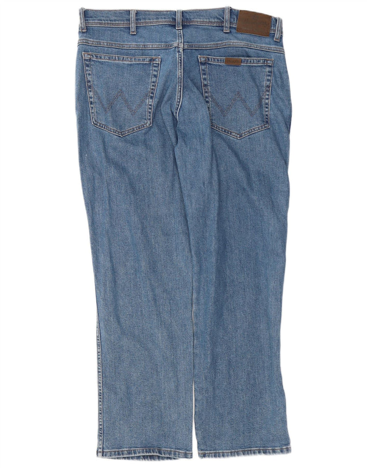 Jeans dritti da uomo Wrangler vestibilità regolare W36 L30 cotone blu