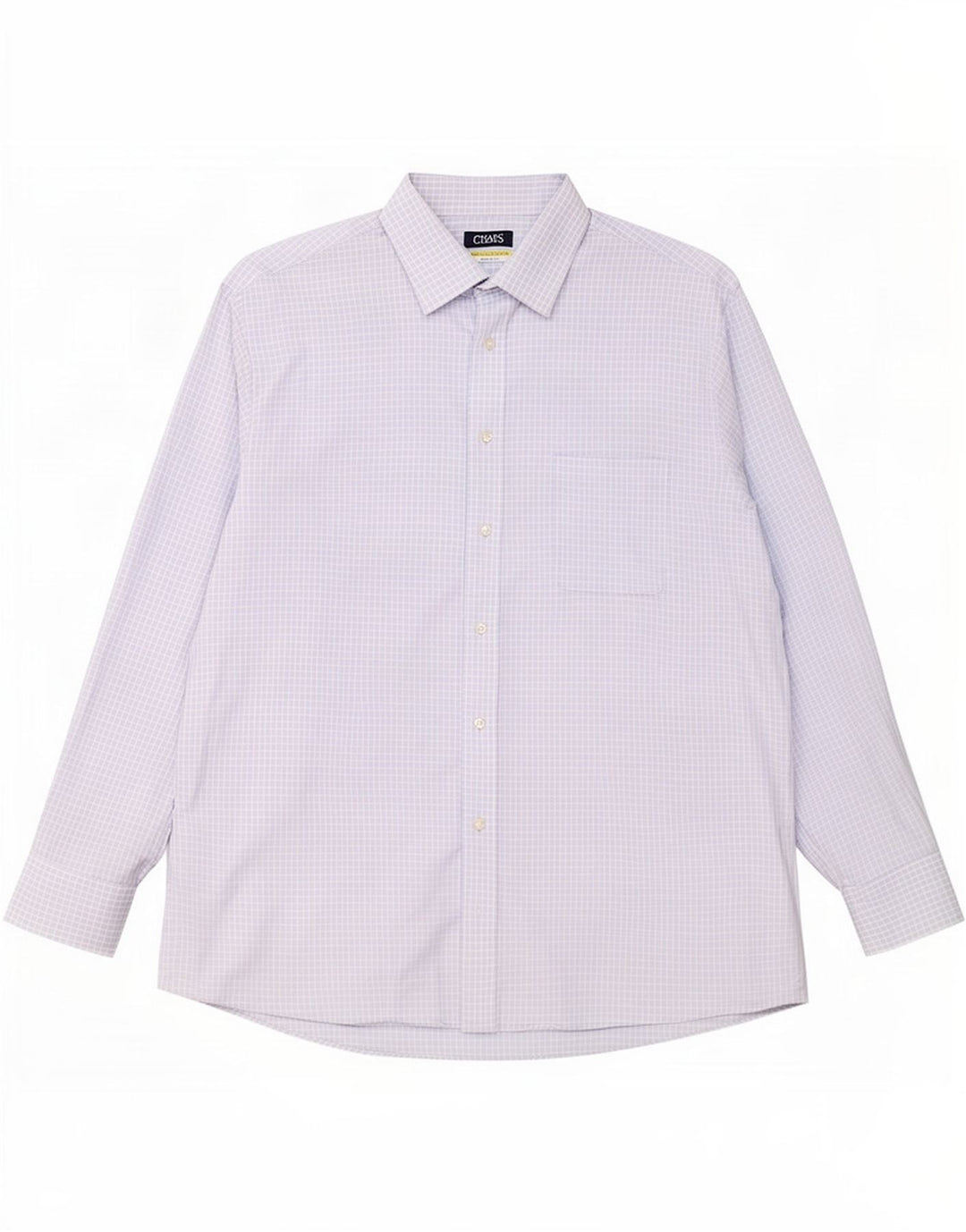 Camicia da uomo elasticizzata vestibilità regolare Chaps taglia 18 2XL cotone a quadretti blu
