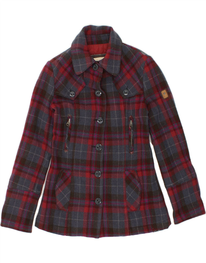 REPLAY Womens Country Jacket UK 14 Medium Red Check Wool Vintage Replay and Second-Hand Replay from Messina Hembry 