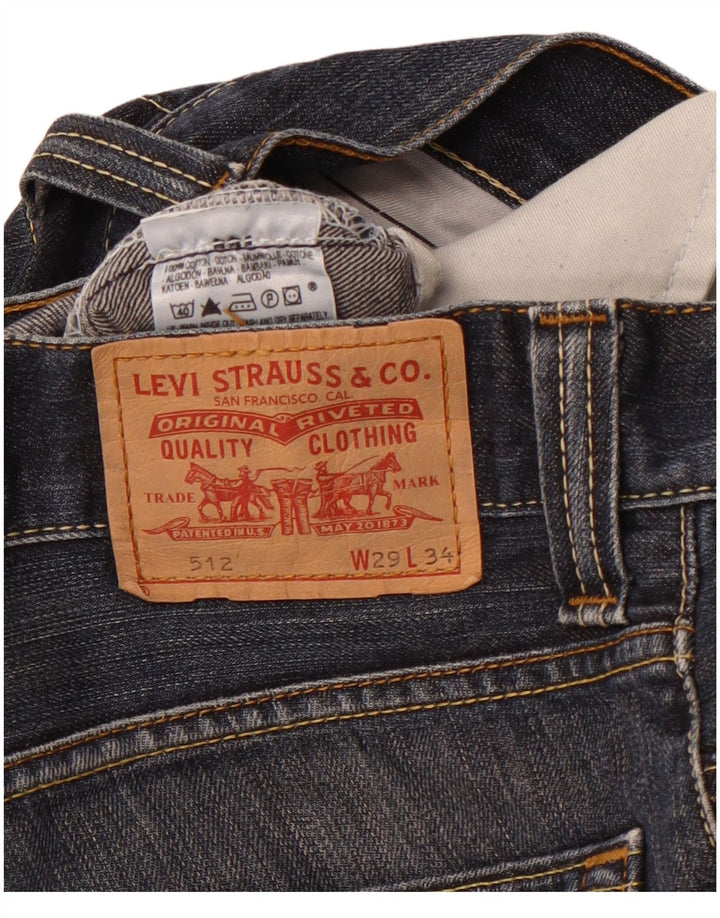 LEVI'S Pantaloncini di jeans slim 512 da uomo W29 piccoli in cotone blu