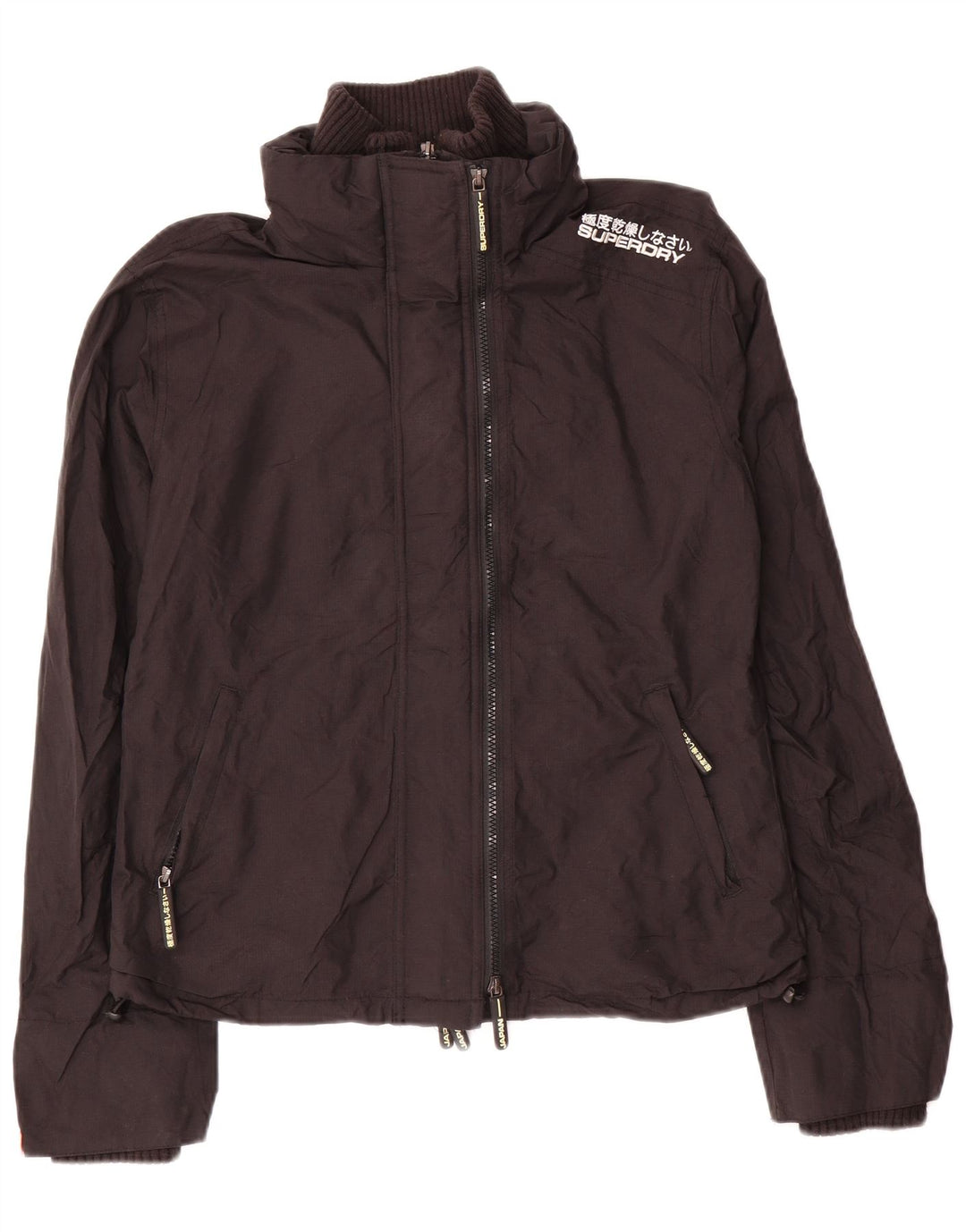 Giacca antipioggia da donna SUPERDRY UK 16 grande nylon nero