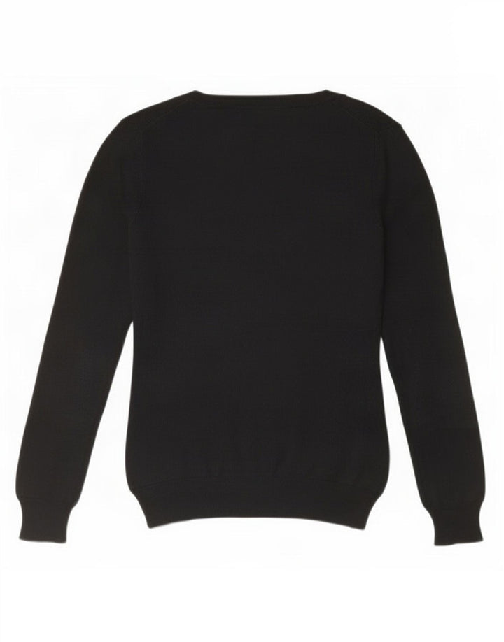 Maglione maglione con scollo a V da donna Massimo Dutti UK 12 seta nera media