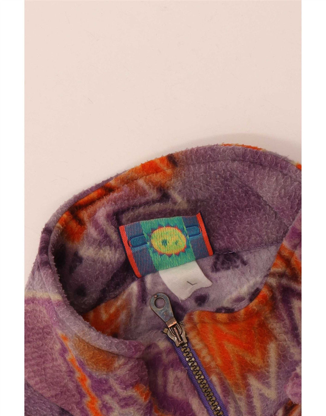 Giacca in pile oversize da donna Santostefano UK 16 Large Viola geometrica
