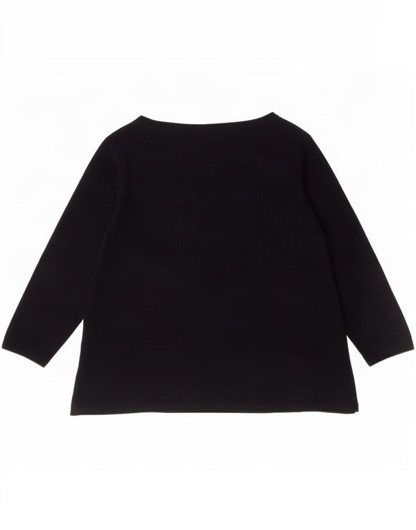 Maglione da donna con scollo a barca con maniche a 3/4 Cos UK 10 piccolo in lana blu navy