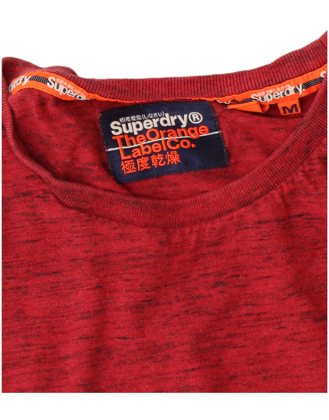 T-shirt da uomo Superdry Top in cotone chiazzato rosso medio