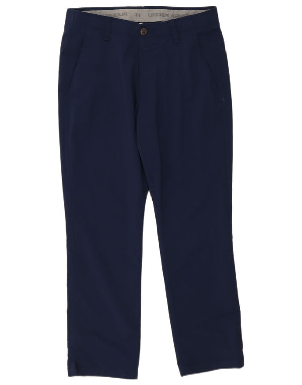 Pantaloni chino dritti da uomo Under Armour W34 L30 poliestere blu navy