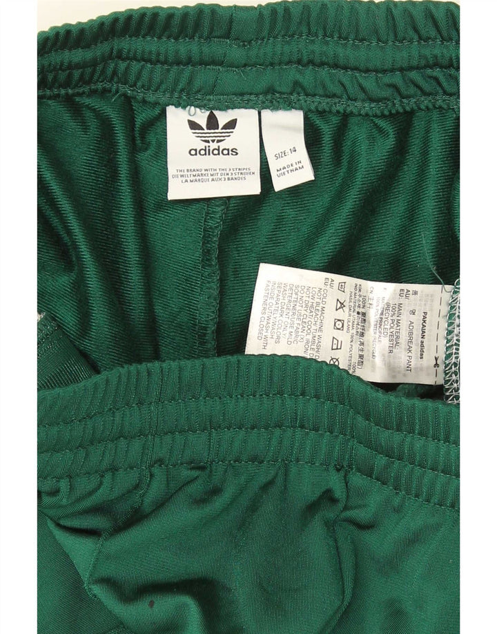 Pantaloni da tuta da donna Adidas UK 14 Poliestere color block verde medio