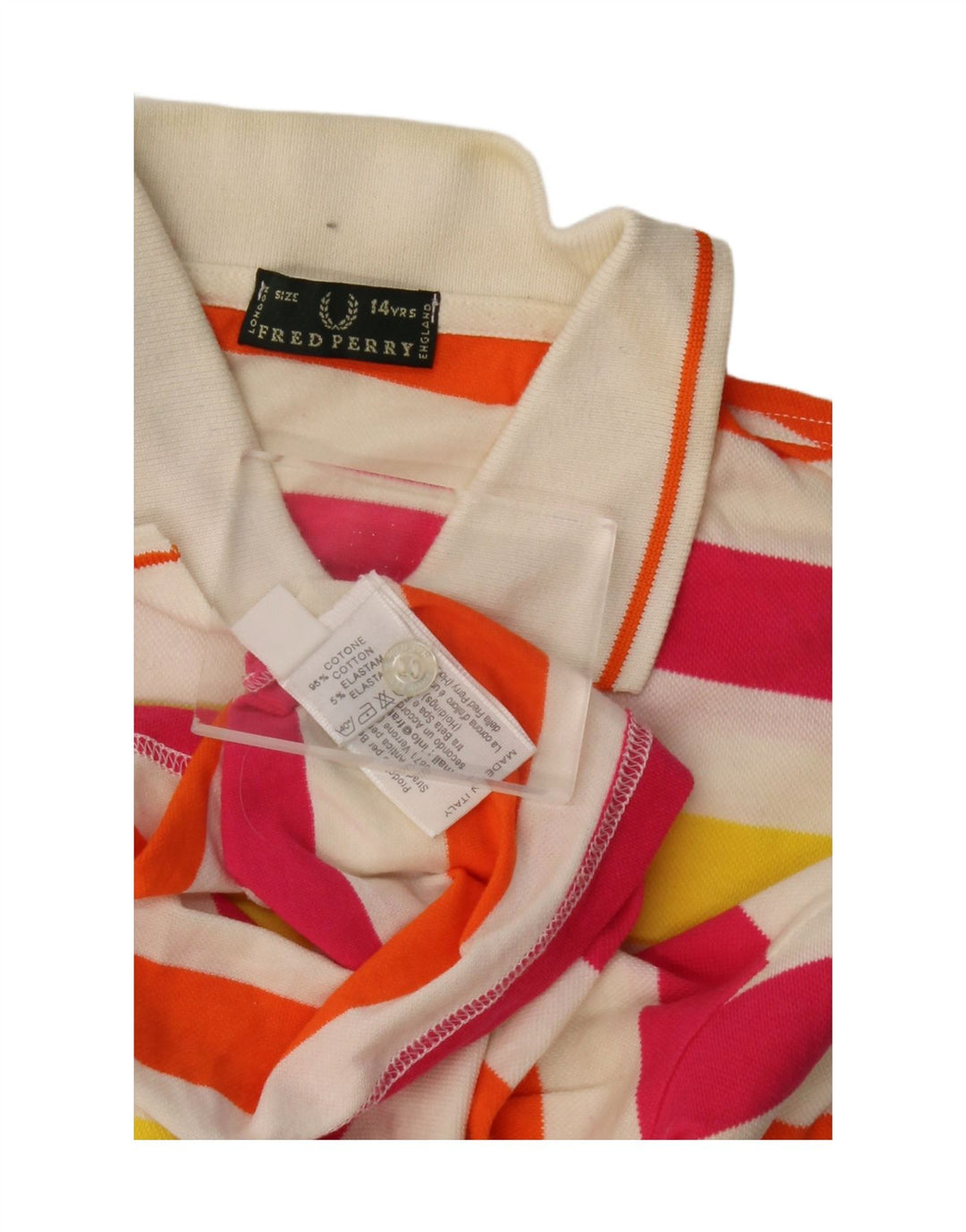 Polo Rugby Bambina FRED PERRY 13-14 Anni Cotone a Righe Multicolore