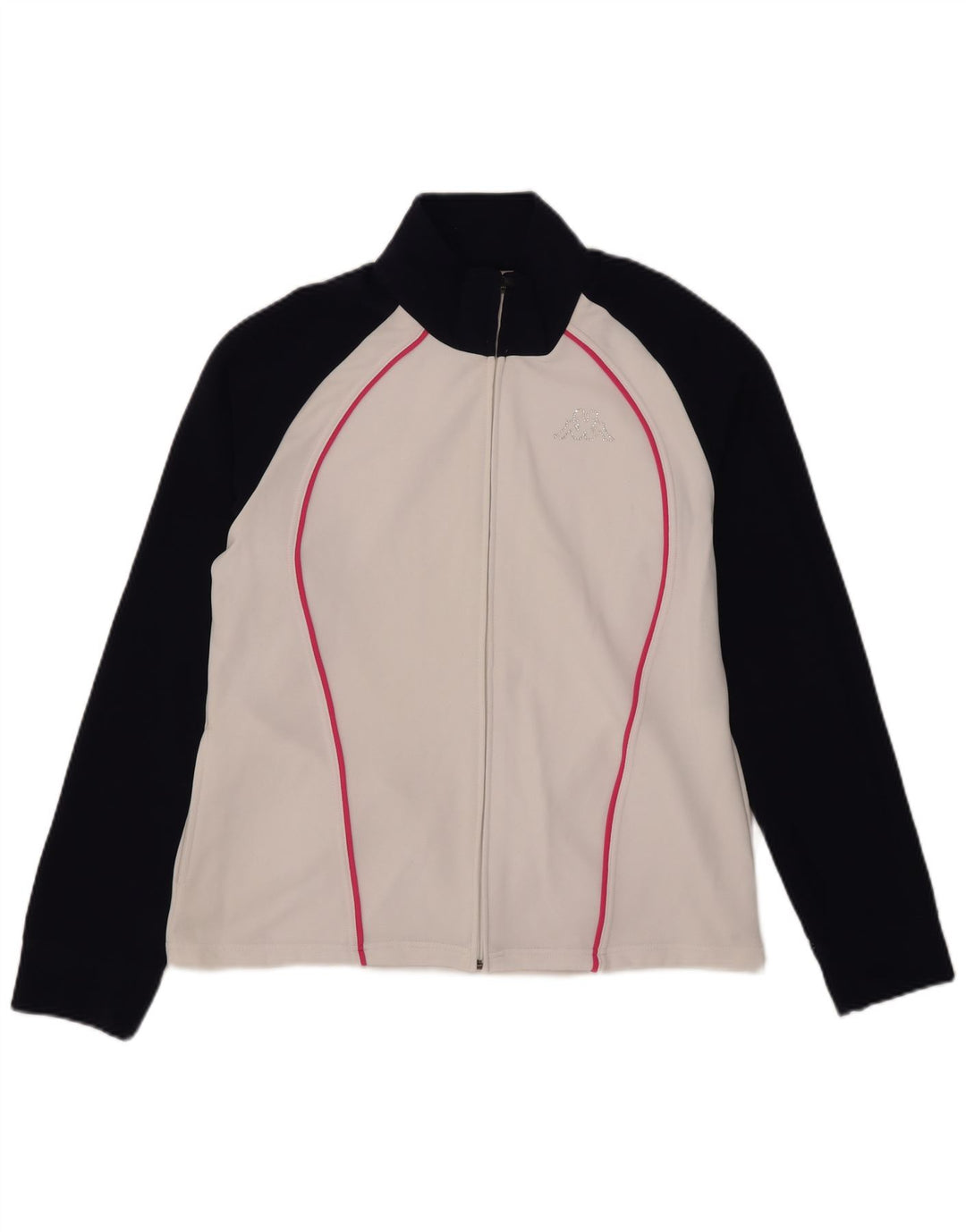 Giacca da tuta da donna Kappa UK 20 2XL Poliestere color block bianco