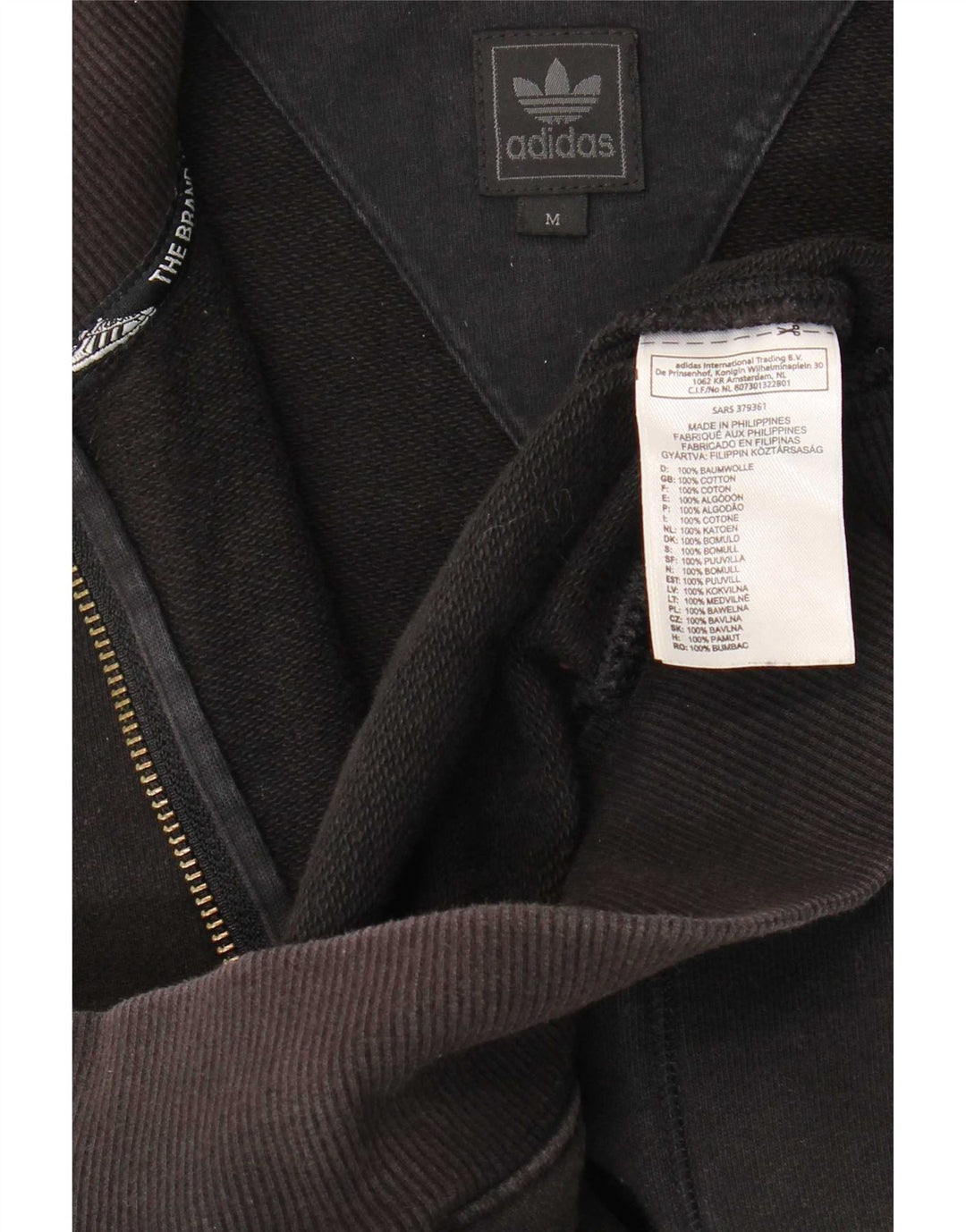 Giacca da ginnastica da uomo Adidas, giacca media, in cotone nero