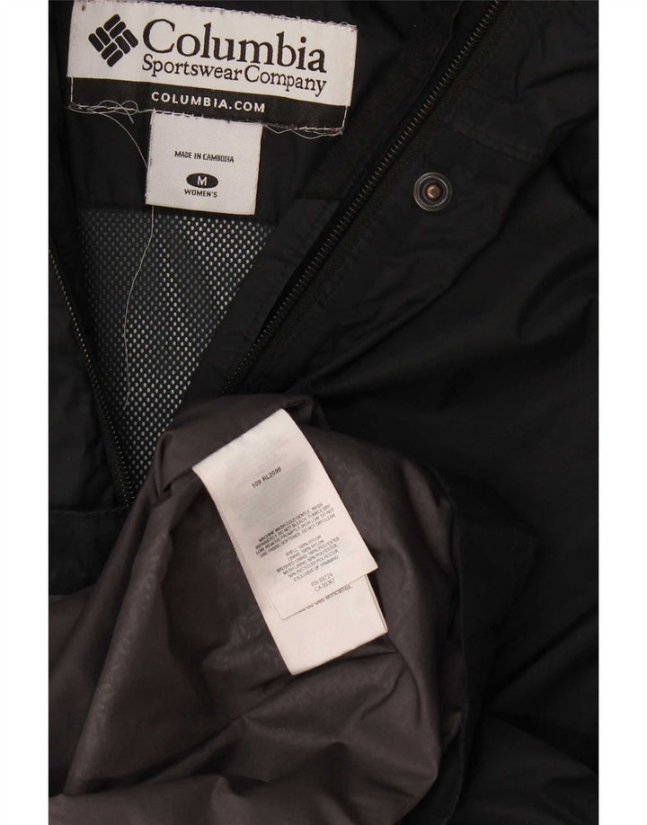 Giacca antipioggia con cappuccio Columbia Omni-Tech da donna UK 14 nylon nero medio