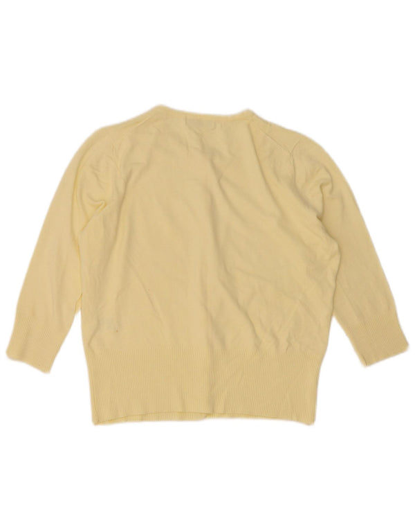 Maglione cardigan con maniche a 3/4 corto da donna Marks & Spencer UK 18 XL Giallo