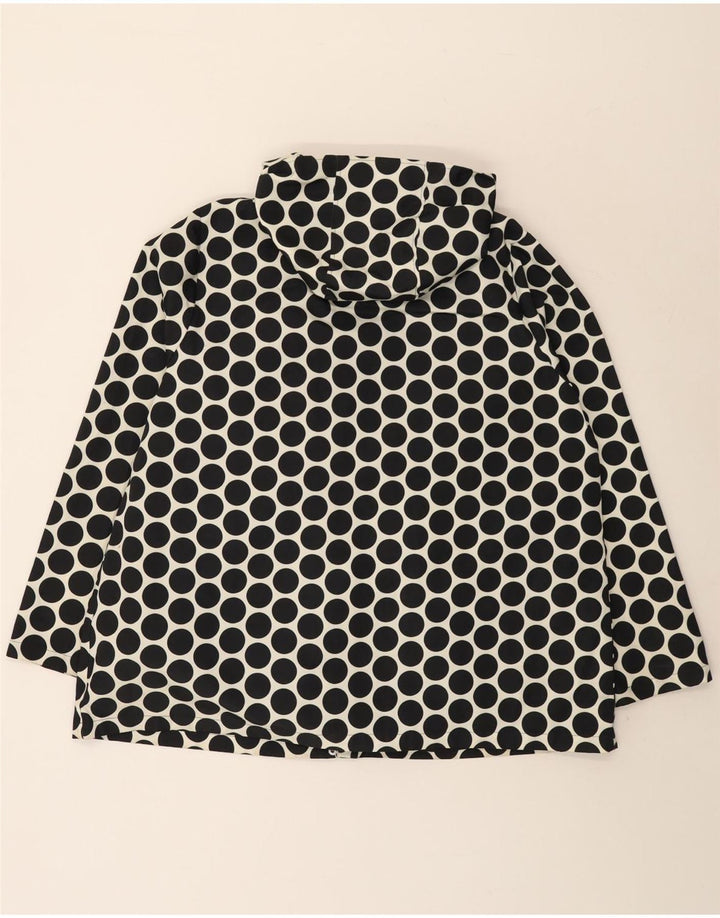 MARKS & SPENCER Giacca antipioggia con cappuccio da donna UK 20 2XL Nera a pois