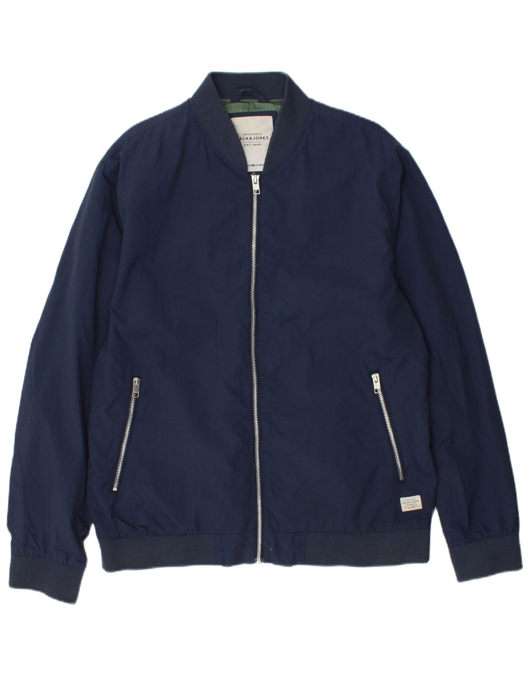 JACK & JONES Mens Bomber Jacket UK 42 XL Navy Blue