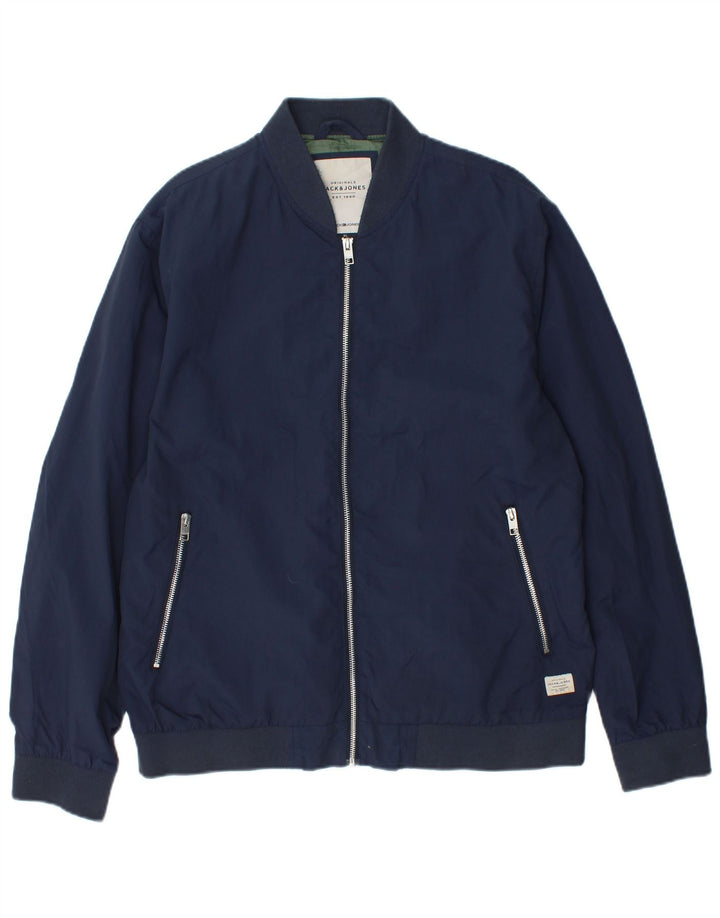 JACK & JONES Mens Bomber Jacket UK 42 XL Navy Blue