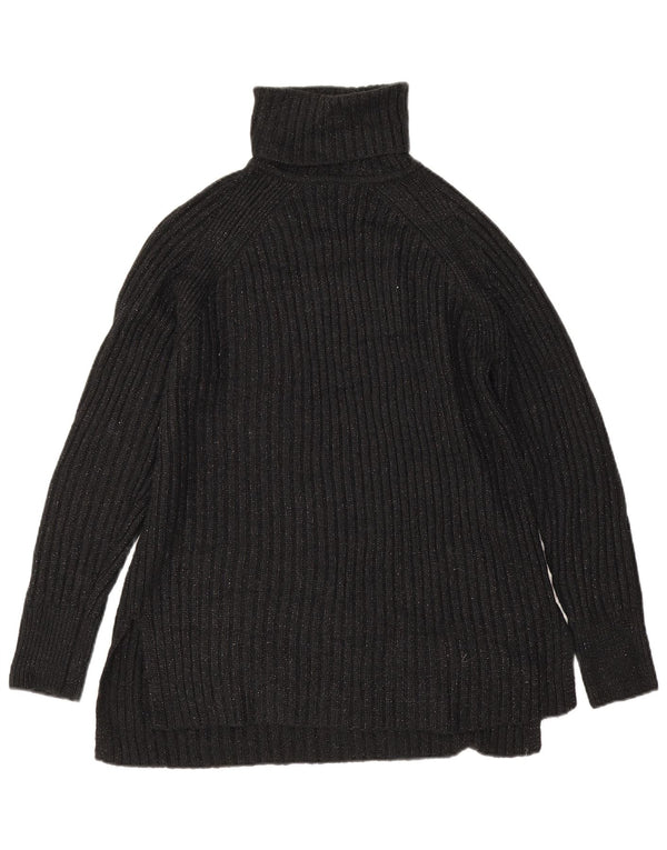 Maglione maglione a collo alto da donna Marks & Spencer UK 14 medio nero screziato