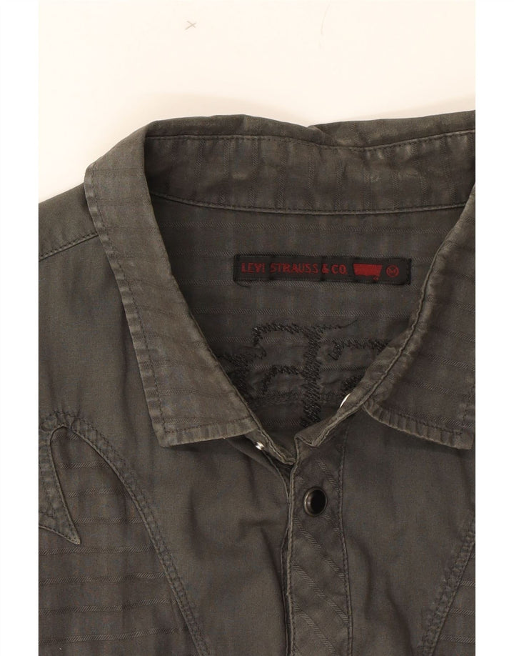 LEVI'S Mens Shirt Medium Grey Check Cotton Vintage Levi's and Second-Hand Levi's from Messina Hembry 